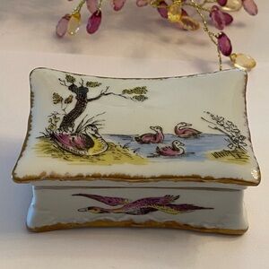 Philippe Deshoulieres French Porcelain Limoges Nature Duck Trinket Box